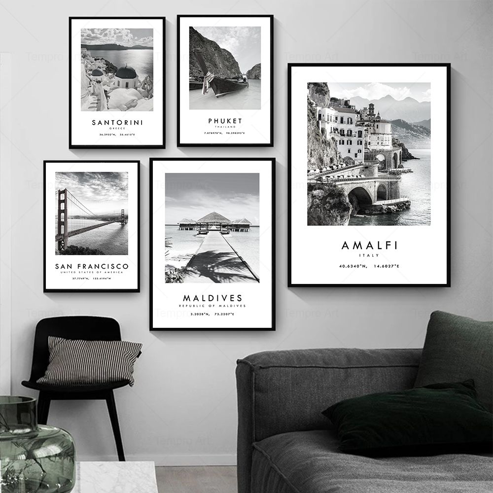 Black White City Travel Photog - Star Map Poster 评论和价格