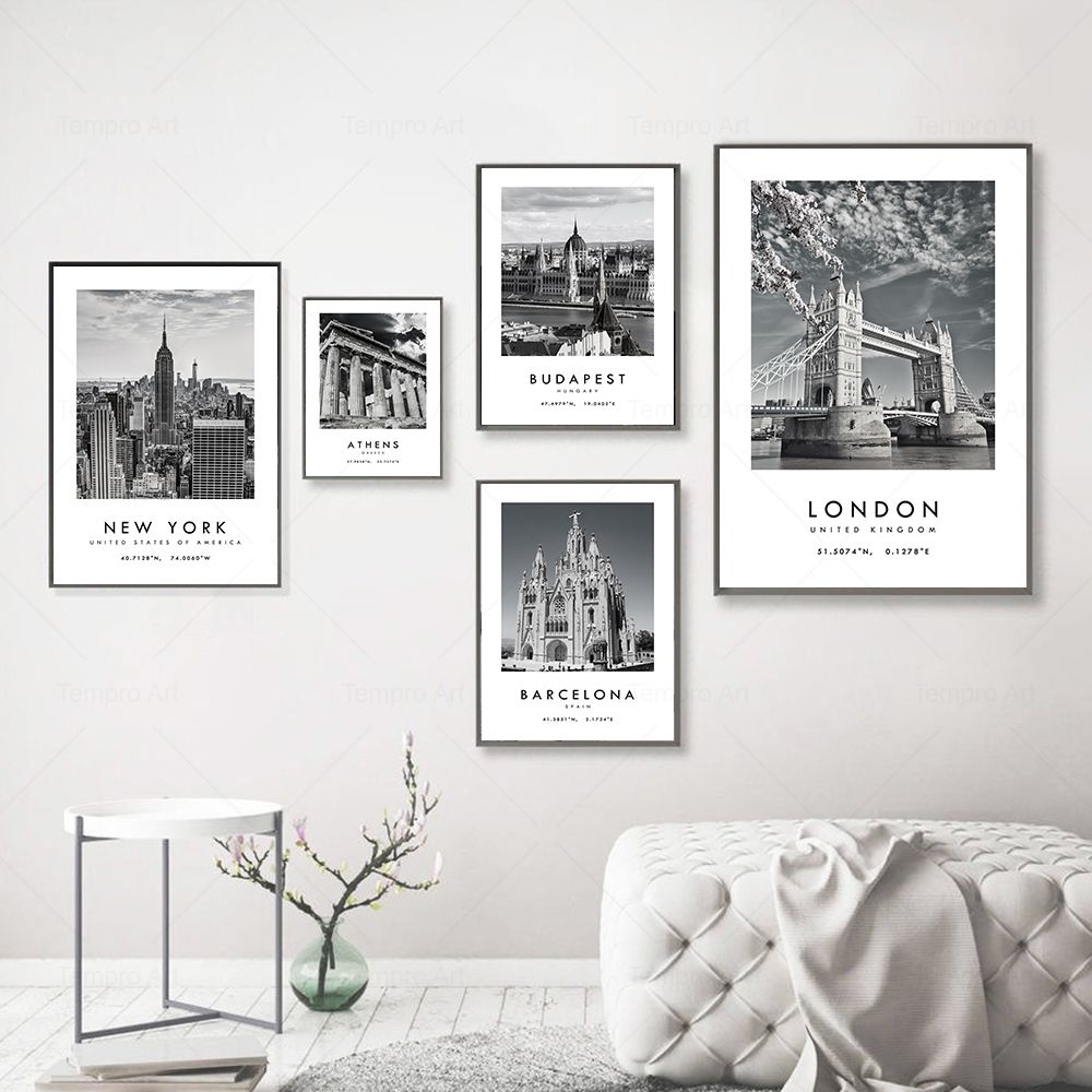 Black White City Travel Photog - Star Map Poster 评论和价格