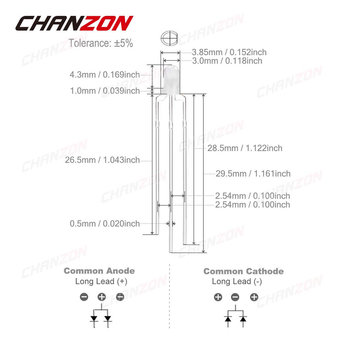 Bicolor 3 mm LED Light Emittin - Hobby Is Science 评论和价格