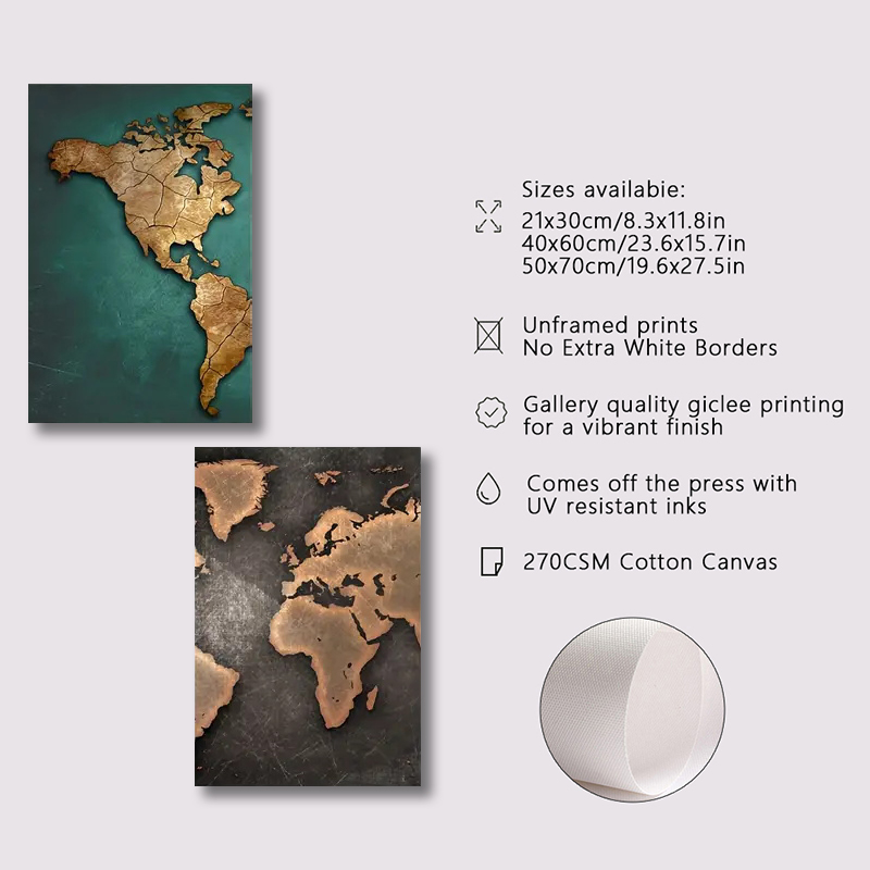 Retro World Map 3pcs/set Canva - Star Map Poster 评论和价格