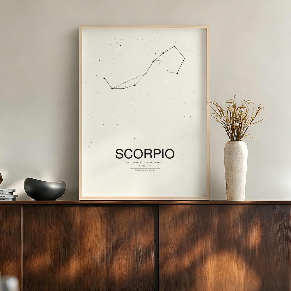 Minimalist Zodiac Constellatio - Star Map Poster 评论和价格