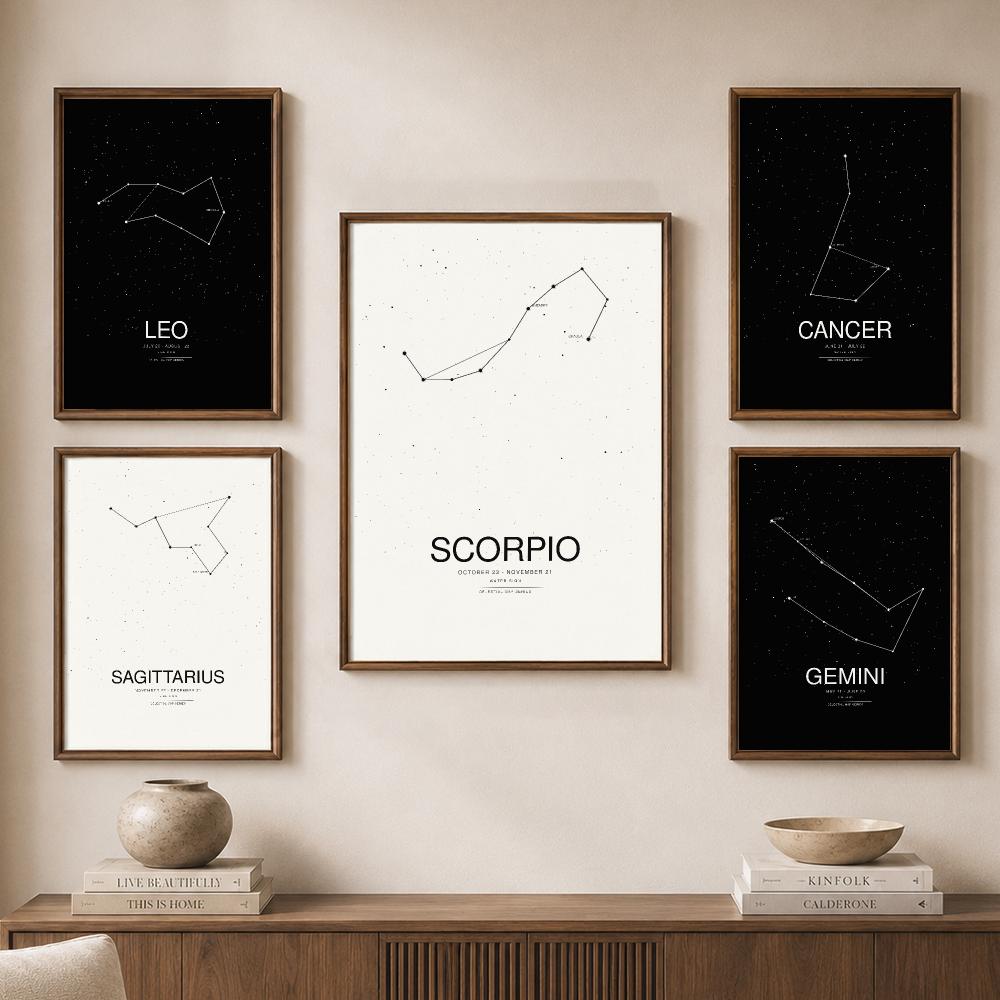 Minimalist Zodiac Constellatio - Star Map Poster 评论和价格