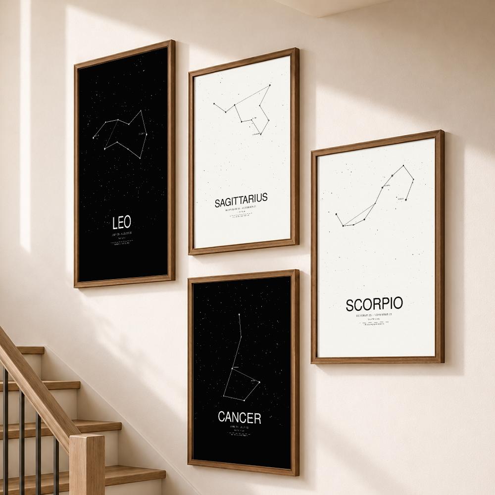 Minimalist Zodiac Constellatio - Star Map Poster 评论和价格