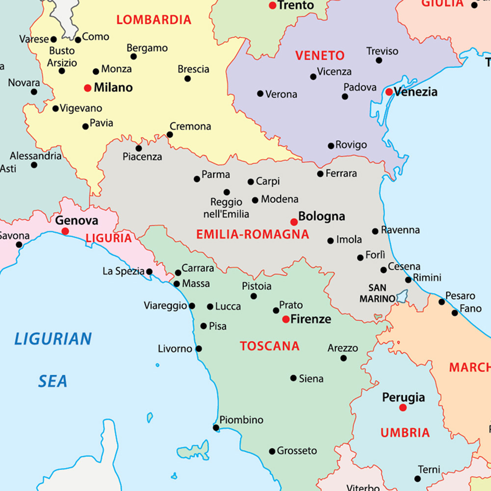 42*59cm In Italian Political M - Star Map Poster 评论和价格