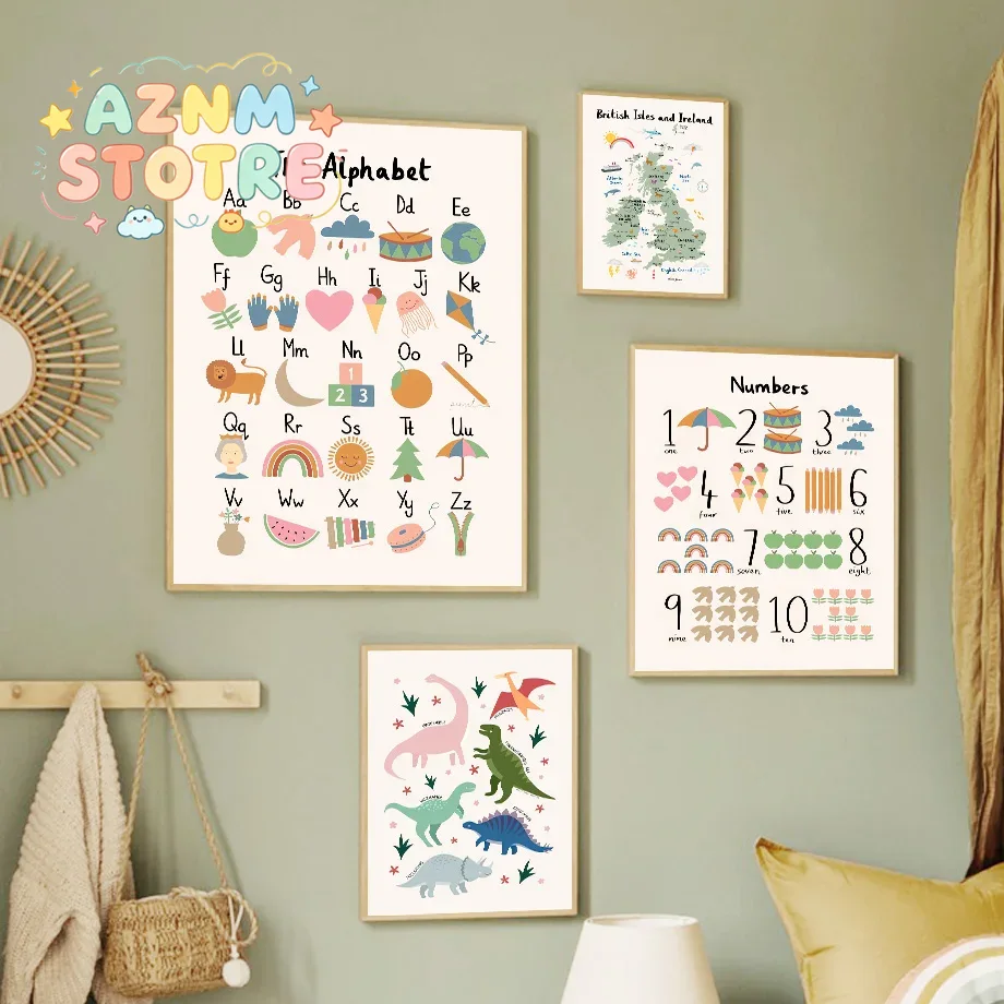 Animal World Map Dinosaur Alph - Star Map Poster 评论和价格