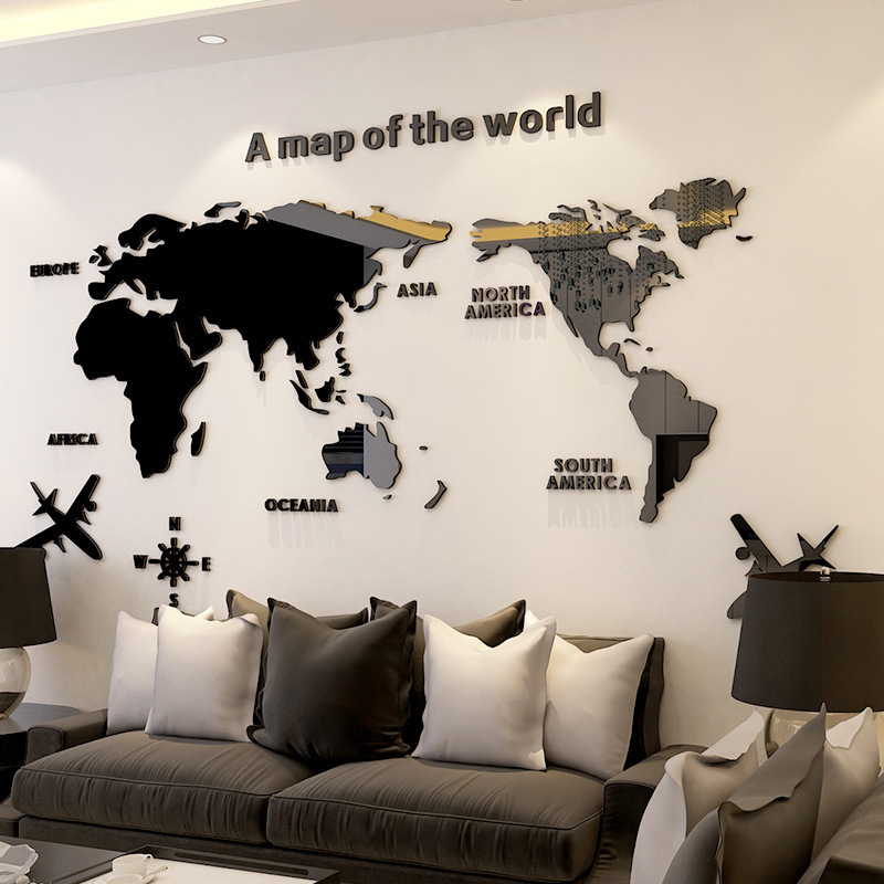 Nordic World Map Acrylic 3D Wa - Star Map Poster 评论和价格
